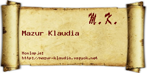 Mazur Klaudia névjegykártya